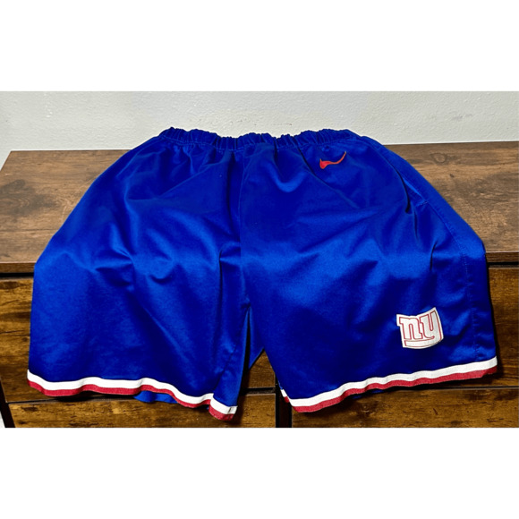 New York Giants Nike NFL Blue & Red Athletic Activewear Shorts Sz M - Picture 1 of 11